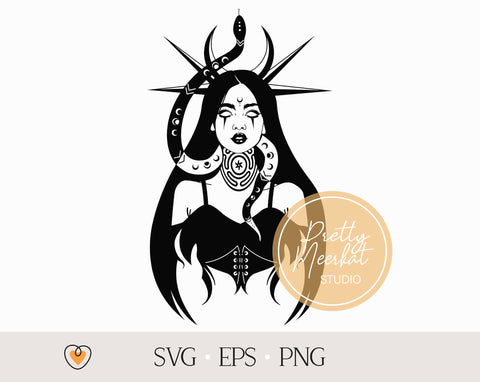 Hecate Goddess svg #5, Witch svg, Witchcraft svg, Gothic cricut svg, png SVG Pretty Meerkat 