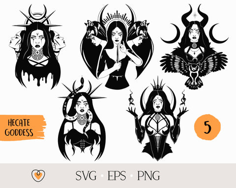 Hecate Goddess svg Bundle, Witch svg, Witchcraft svg, Gothic cricut svg, png SVG Pretty Meerkat 