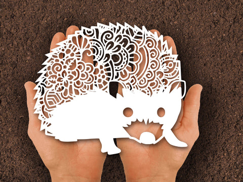 Hedgehog Animal paper cut SVG Johan Ru designs 