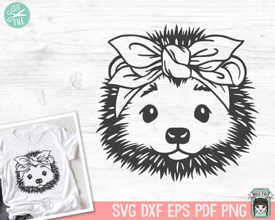 Hedgehog Bandana SVG, Hedgehog SVG file, Hedgehog cut file, Hedgehog with Bandana, Bandana Hedgehog svg, Animal Face, Hedgehog Bandana png SVG Wild Pilot 