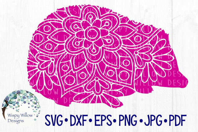 Hedgehog Floral Mandala SVG Wispy Willow Designs 