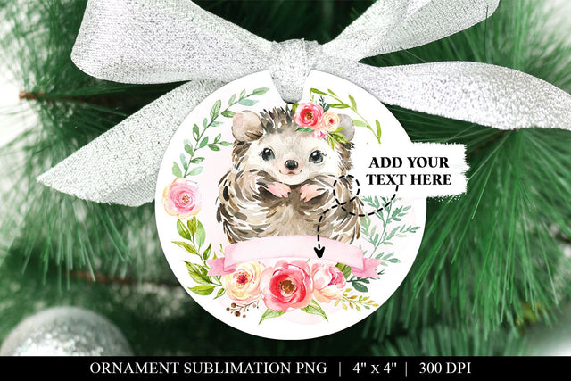 Hedgehog Round Ornament Sublimation File PNG SVG BijouBay 