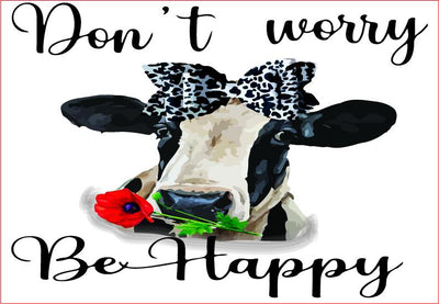 Heifer, Don't Worry Be Happy Graphic Sublimation sublimationhappy 