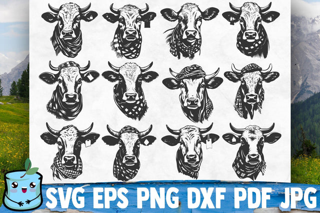 Heifer Silhouettes Bundle SVG MintyMarshmallows 