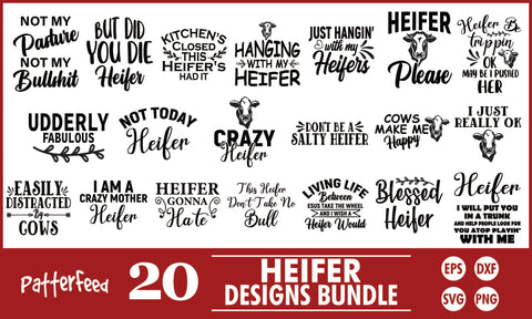 Heifer SVG Designs Bundle SVG PatternFeed8 