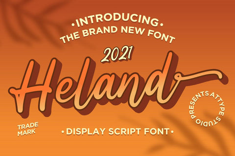 Heland - Display Script Font Font Attype studio 