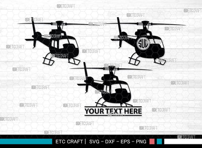 Helicopter Monogram, Helicopter Silhouette, Helicopter SVG, Airplane Svg, Fly Svg, SB00043 SVG ETC Craft 