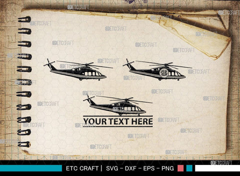 Helicopter Monogram, Helicopter Silhouette, Helicopter SVG, Airplane Svg, Fly Svg, SB00043 SVG ETC Craft 