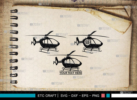 Helicopter Monogram, Helicopter Silhouette, Helicopter SVG, Airplane Svg, Fly Svg, SB00043 SVG ETC Craft 