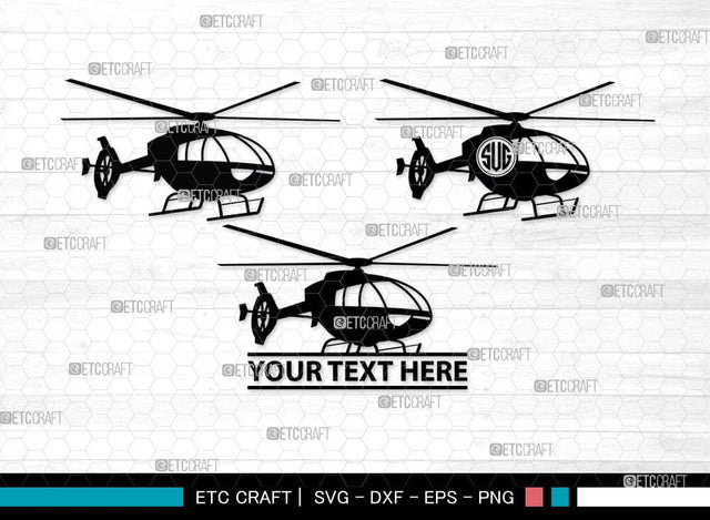 Helicopter Monogram, Helicopter Silhouette, Helicopter SVG, Airplane Svg, Fly Svg, SB00043 SVG ETC Craft 