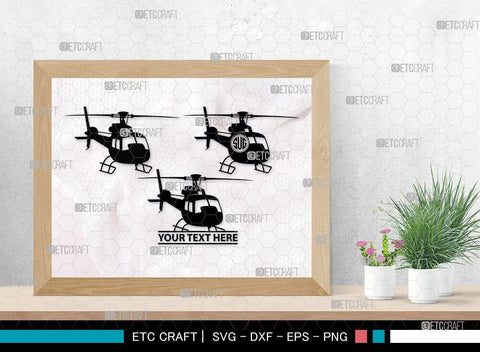 Helicopter Monogram, Helicopter Silhouette, Helicopter SVG, Airplane Svg, Fly Svg, SB00043 SVG ETC Craft 