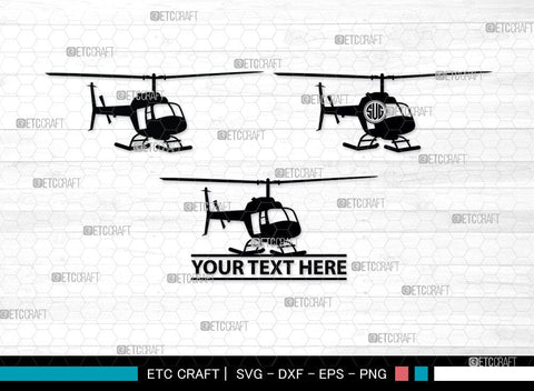 Helicopter Monogram, Helicopter Silhouette, Helicopter SVG, Airplane Svg, Fly Svg, SB00043 SVG ETC Craft 