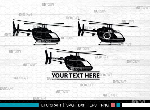 Helicopter Monogram, Helicopter Silhouette, Helicopter SVG, Airplane Svg, Fly Svg, SB00043 SVG ETC Craft 
