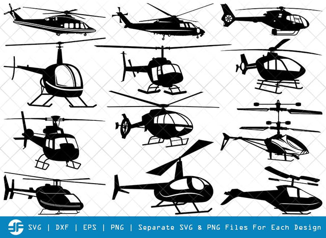 Helicopter SVG Cut Files | Army Helicopter Silhouette | fly Svg | vehicle Svg | Helicopter Bundle SVG ETC Craft 