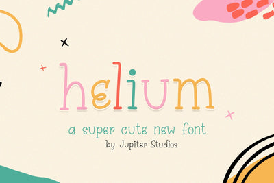 Helium Fonts (Cute Fonts, Craft Fonts, Hand Drawn Fonts, Procreate Fonts) Font Jupiter Studio Fonts 