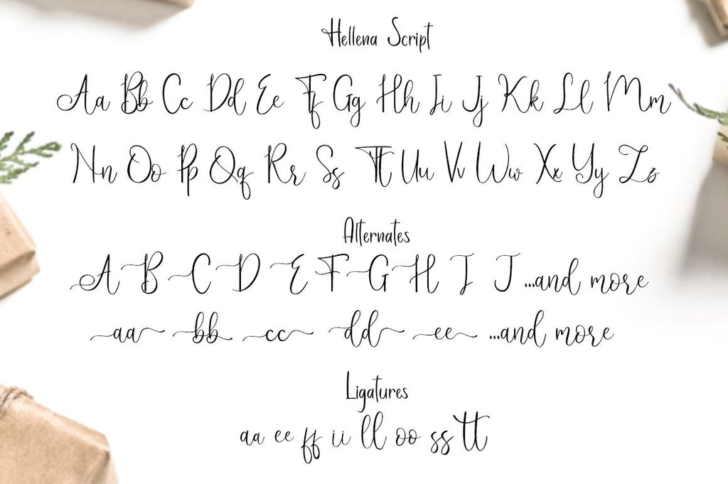 Hellena Font Duo with additional Ornament - So Fontsy