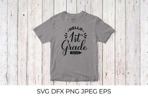 Hello 1st Grade calligraphy lettering. First day of school SVG SVG LaBelezoka 