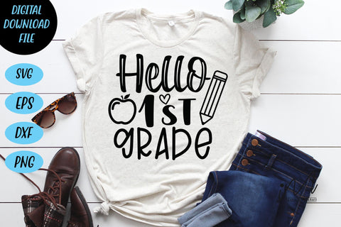 Hello 1st grade svg, First grade teacher svg, teacher cricut SVG Isabella Machell 