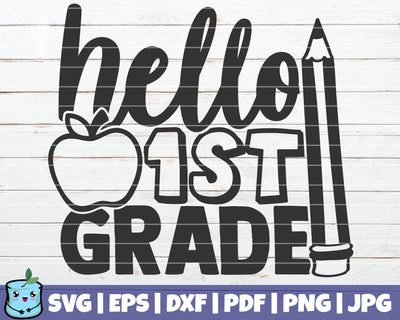 Hello 1st Grade SVG MintyMarshmallows 