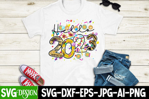 hello 2023 Sublimation Design , hello 2023 Sublimation PNG , hello 2023 SVG Quotes , New Year Sublimation Sublimation BlackCatsMedia 