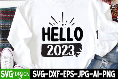 Hello 2023 SVG Cut File, Happy New Year SVG Cut File SVG BlackCatsMedia 