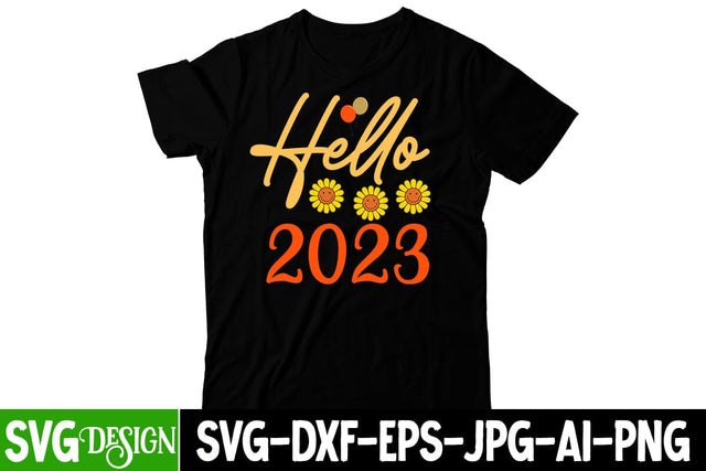 Hello 2023 SVG Cut File, New Year SVG cut File SVG BlackCatsMedia 