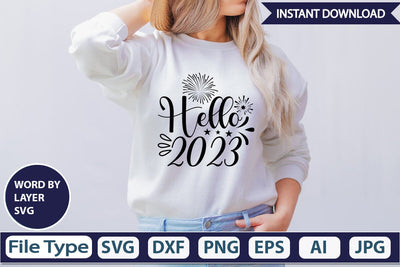 Hello 2023 SVG Design SVGs,Quotes and Sayings,Food & Drink,On Sale, Print & Cut SVG DesignPlante 503 