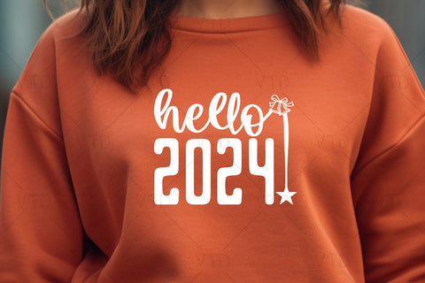 Hello 2024 Svg for New Year Merry Christmas Winter Holiday, Funny New Year Svg, Happy New Year Svg, New Year Shirt, Merry Christmas Svg SVG DesignDestine 