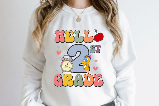 Hello 2nd Grade, Second Grade SVG Cricut Sublimation Rupkotha 
