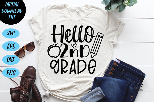 Hello 2nd grade svg, 2nd grade teacher svg, teacher t shirt SVG Isabella Machell 