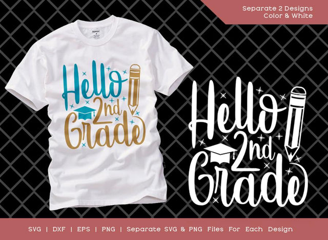 Hello 2nd Grade SVG Cut File | Second Grade Svg | Second Day Of Second Grade Svg | Grade Svg | Teacher Grade Svg | Tshirt Design SVG ETC Craft 