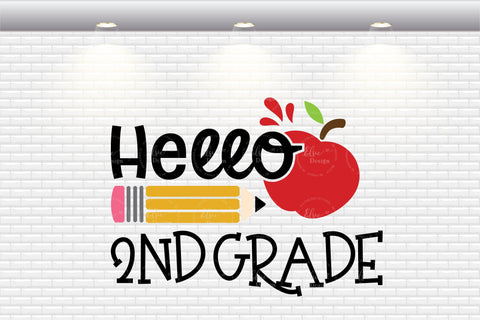 Hello 2nd Grade - SVG, PNG, DXF, EPS SVG Elsie Loves Design 