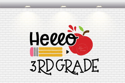 Hello 3rd Grade - SV, PNG, DXF, EPS SVG Elsie Loves Design 