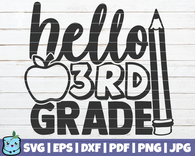 Hello 3rd Grade SVG MintyMarshmallows 