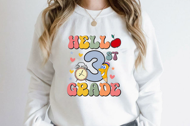 Hello 3rd Grade, Third Grade SVG Cricut Sublimation Rupkotha 