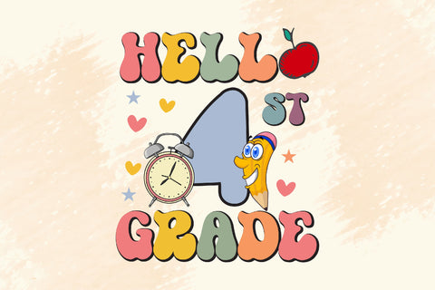Hello 4th Grade, Fourth Grade SVG Cricut Sublimation Rupkotha 