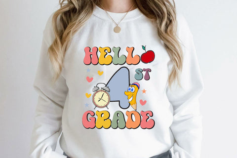 Hello 4th Grade, Fourth Grade SVG Cricut Sublimation Rupkotha 