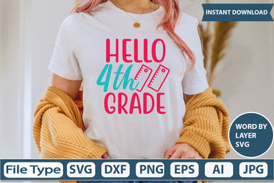 Hello 4th Grade Svg Cut File SVG DesignPlante 503 