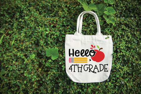 Hello 4th Grade - SVG, PNG, DXF, EPS SVG Elsie Loves Design 