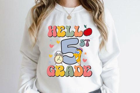 Hello 5th Grade, Fifth Grade SVG Cricut Sublimation Rupkotha 