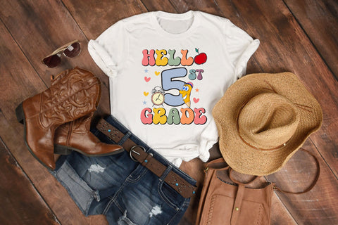 Hello 5th Grade, Fifth Grade SVG Cricut Sublimation Rupkotha 