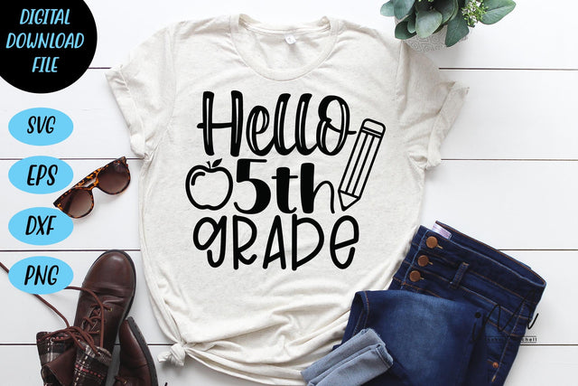 Hello 5th grade svg, 5th grade teacher svg, 5th grade mug svg SVG Isabella Machell 