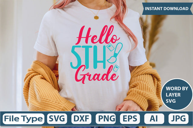 Hello 5th Grade Svg Cut File SVG DesignPlante 503 
