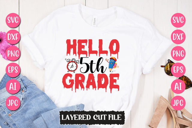 Hello 5th Grade SVG Cut File SVG Newmockups 