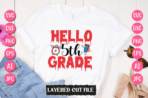Hello 5th Grade SVG Cut File SVG Newmockups 