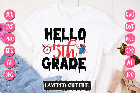 Hello 5th Grade SVG Cut File SVG Newmockups 