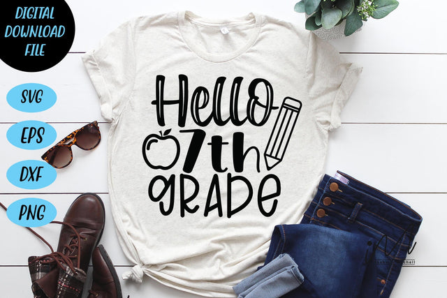 Hello 7th grade svg, 7th grade teacher t shirt, 7th grade cricut SVG Isabella Machell 