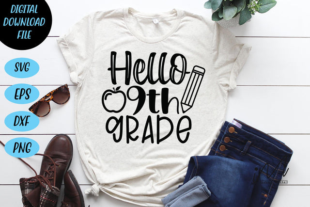 Hello 9th grade svg, 9th grade t shirt svg, 9th grade mug svg SVG Isabella Machell 