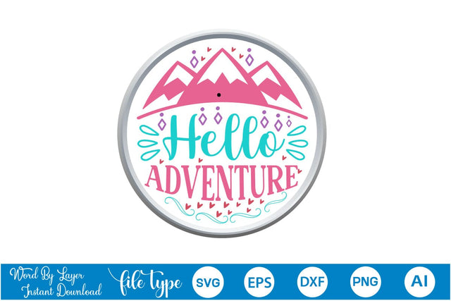 Hello Adventure Retro SVG Cut File SVGs,Quotes and Sayings,Food & Drink,On Sale, Print & Cut SVG DesignPlante 503 
