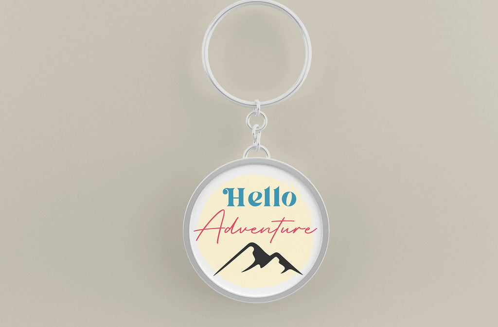 Hello Adventure, Round Key ring SVG - So Fontsy
